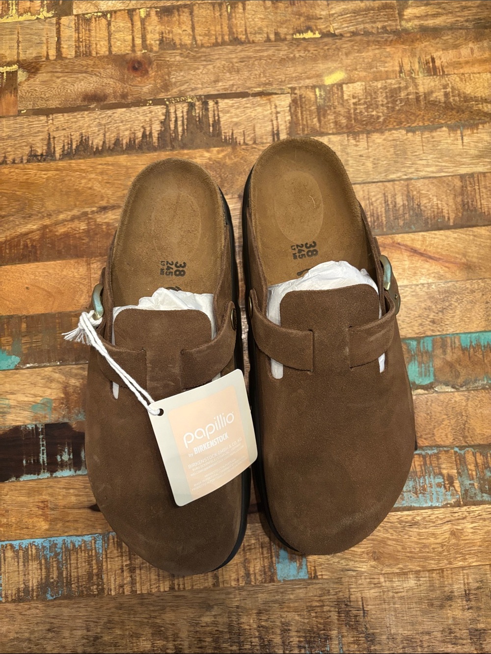 Brand New Women’s papillio Birkenstock brown clog MSRP $155 SZ38/8